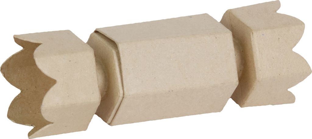Décopatch 5x Braunes Pappmaché, Schachtel in Bonbonform - Kartonbraun BT069C