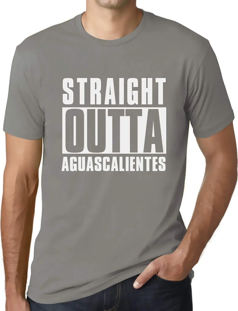 Herren Grafik T-Shirt Direkt aus Aguascalientes – Straight Outta Aguascalientes – Öko-Verantwortlich Vintage Jahrgang Kurzarm Lustige Druck Ge...