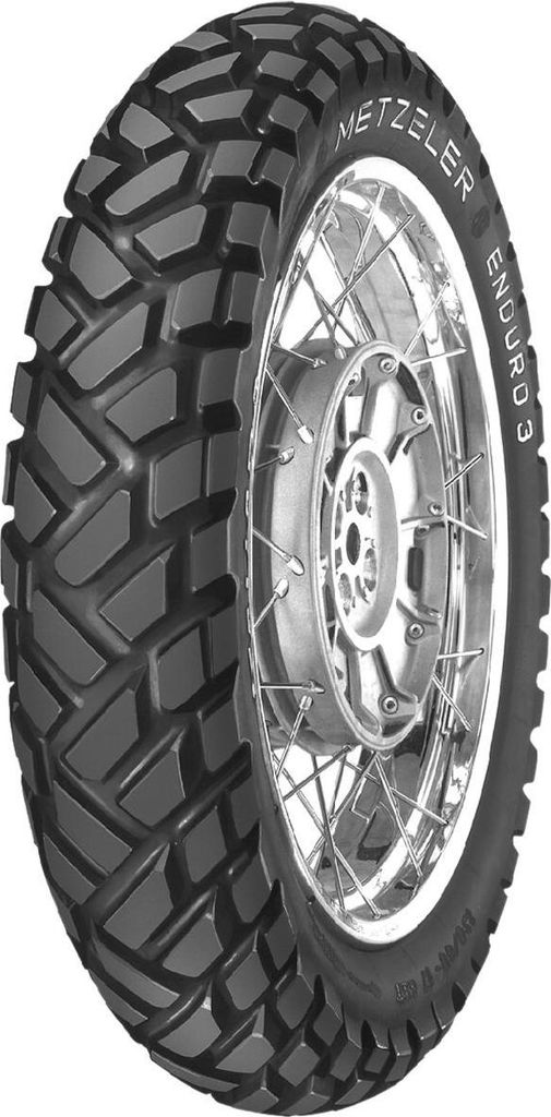 A motorcycle tire on a white background.