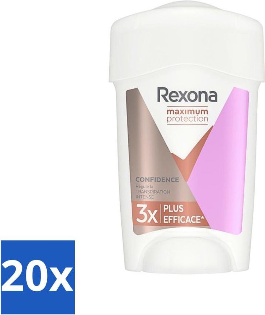 Rexona Women - Deodorant Stick - Maximaler Schutz Selbstvertrauen - Antitranspirant - 45 ml - Vorteilspack - 20 Stücke
