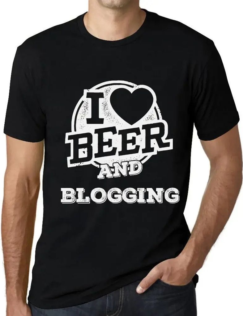 Herren Grafik T-Shirt Ich liebe Bier und Bloggen – I Love Beer And Blogging – Öko-Verantwortlich Vintage Jahrgang Kurzarm Lustige Druck Geburt...