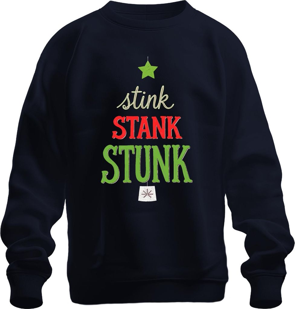 stink STANK STUNK Weihnachten Grinch Lustig Geschenk Humor Spaß Uni Sweatshirt Pullover, Navy, M