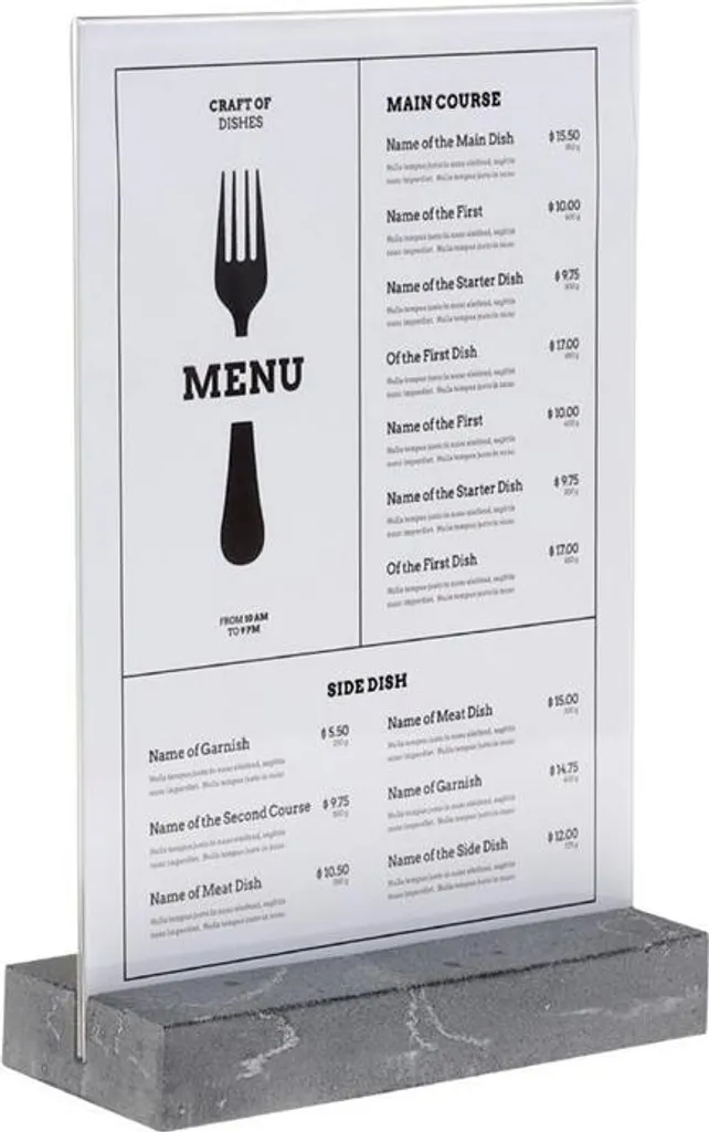 Porte-affiche A4 en polystone robuste - Finition anthracite mate design - 2