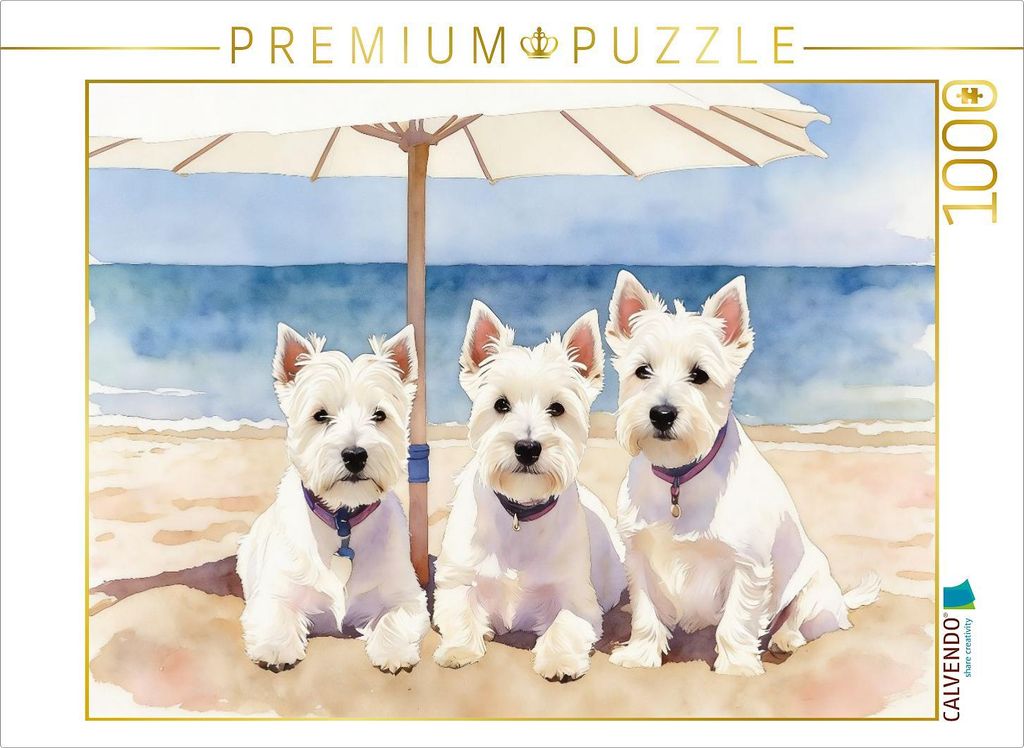 CALVENDO Puzzle West Highland White Terrier | 1000 Teile Lege-Größe 64x48cm Foto-Puzzle für glückliche Stunden