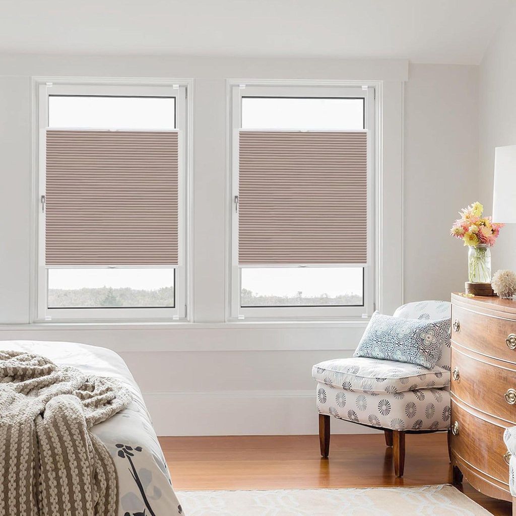 Wabenplissee Verdunkelnd Blackout 120x130cm beige Plissee Produktbild 