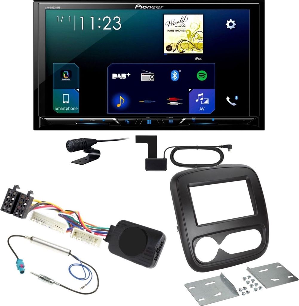 Pioneer SPH-DA230DAB Android Auto CarPlay Bluetooth Einbauset für Fiat Talento