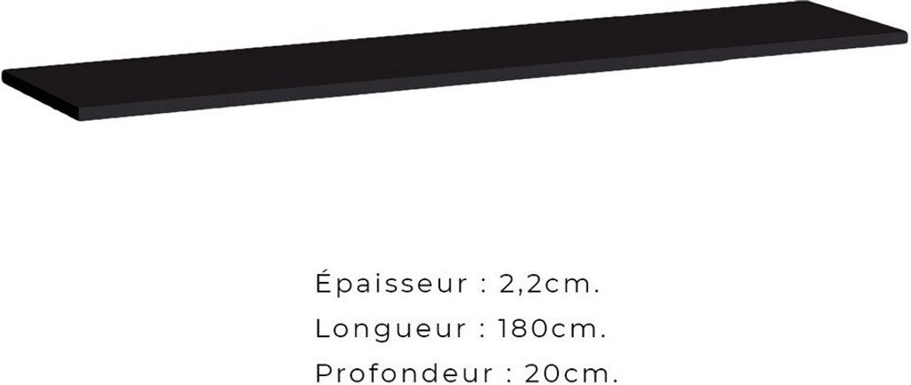 Étagère murale 180 cm SWITCH – Coloris noir – Design Image du produit 