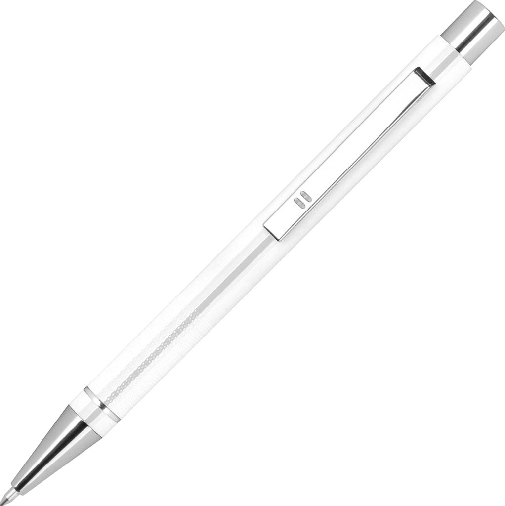 10 Gel-Kugelschreiber / aus Metall / Gelschreiber / Farbe: weiß