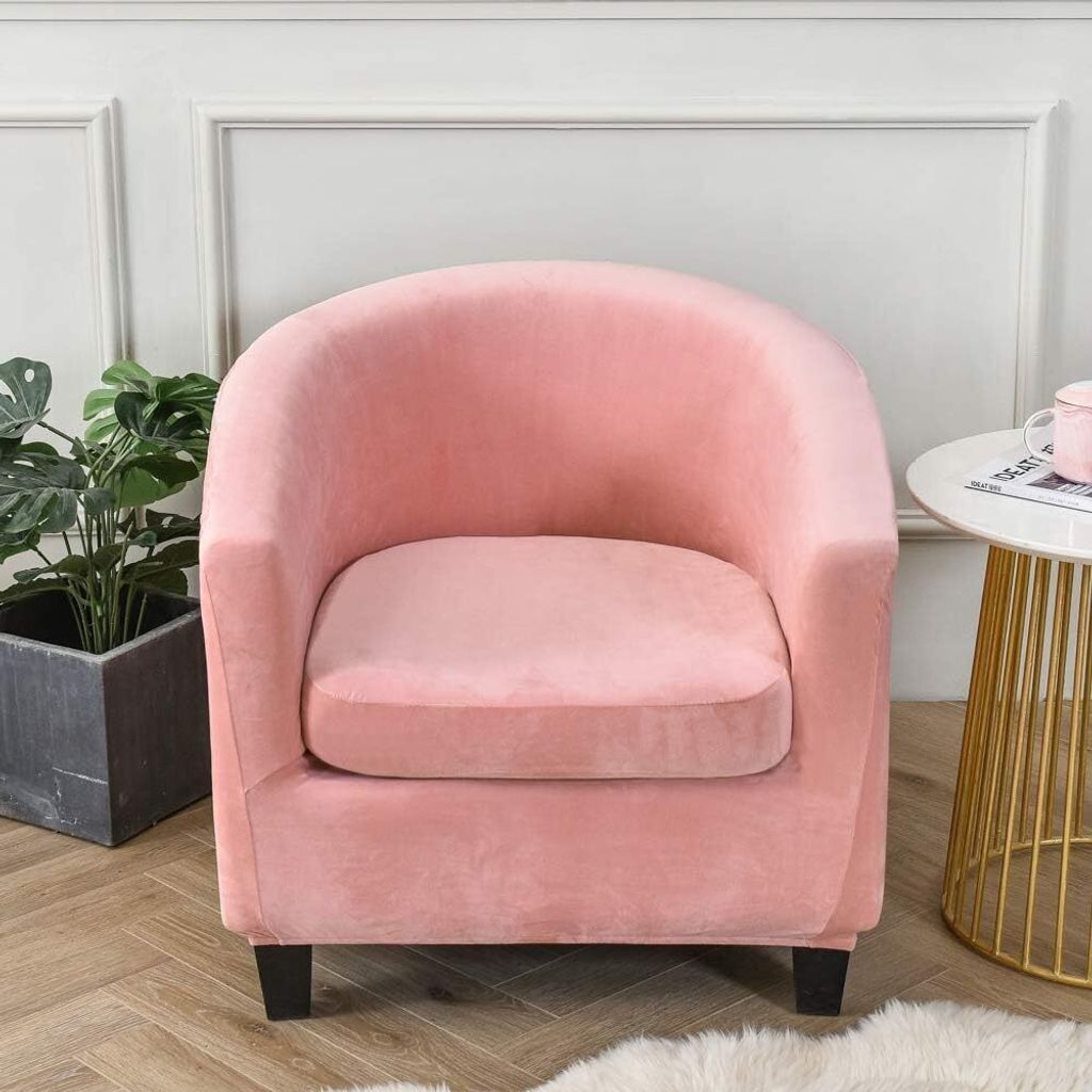 Topchances Sesselbezug 2 Stück Sesselüberwurf überzug für Sessel Clubsessel Stuhl Sesselhusse,Rosa