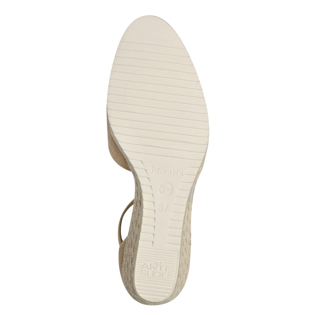 Tamaris Damen Pumps Espadrille Leder Keil Sandale Fesselriemen 1-22309-42, Größe:41 EU, Farbe:Braun