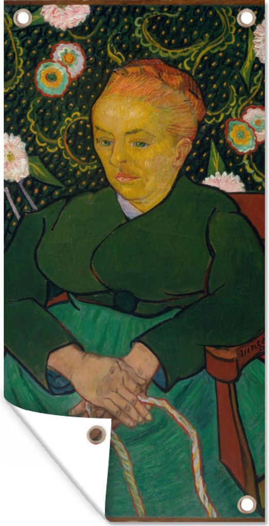 MuchoWow 80x160 cm Outdoor-Poster Gartendeko Sichtschutz Garten Poster für den Garten Porträt von Augustine Roulin - Vincent van Gogh