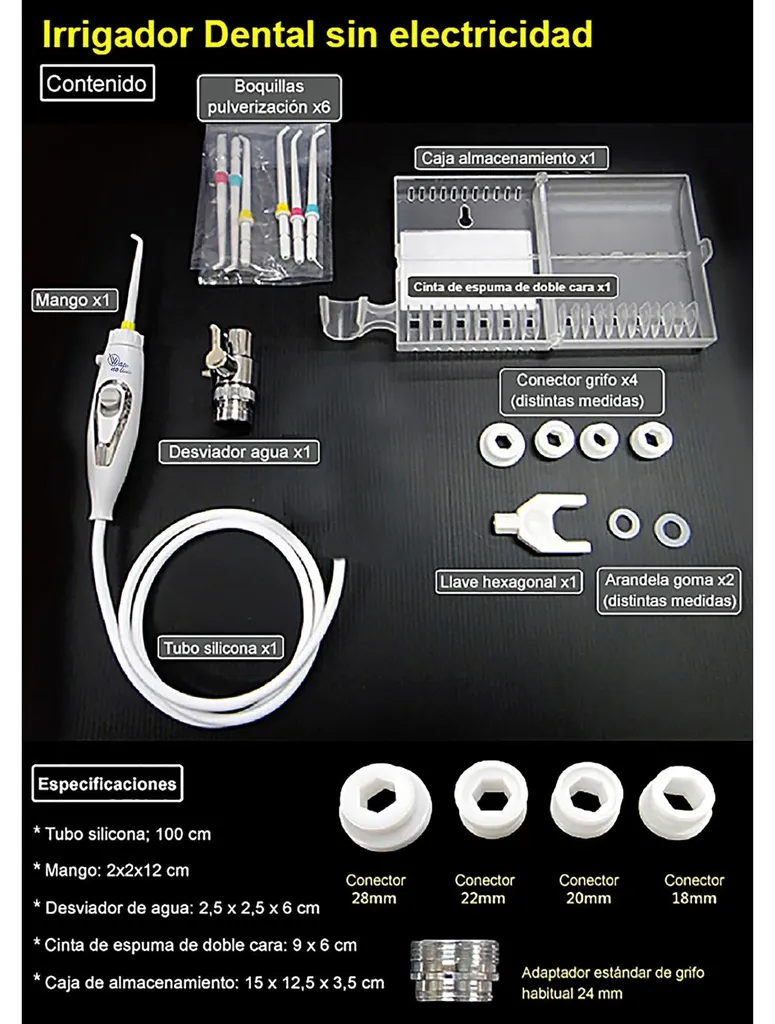 Hydropulseur Dentaire sans Batterie avec Jet d'Eau Illimité Blanc - 9