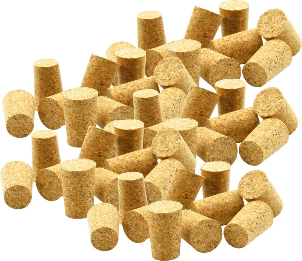 50 x Mini Korkstopfen 13/11mm - Kleiner Flaschenkorken, Korken, Konischer Korkstopfen, Presskork