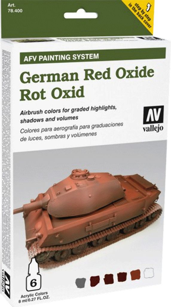 Vallejo (778411) Farbset, Deutsch Rot-Oxid, 6x