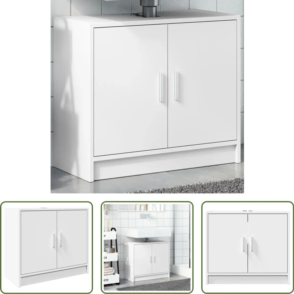 Mobiletto Legno Bianco 63x29x55 cm The Living Store | Alta Resistenza