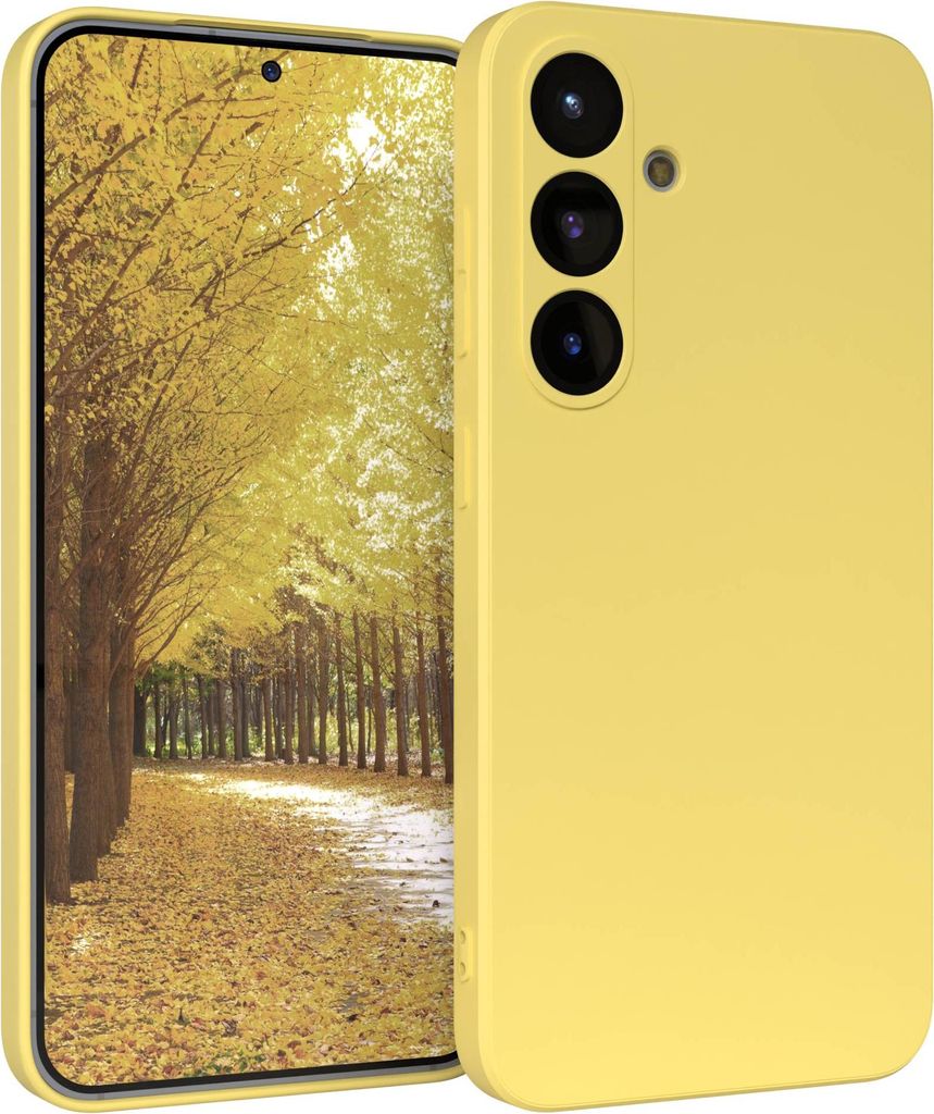 EAZY CASE - TPU Hülle für Samsung Galaxy S25, TPU Case stoßfeste Handyhülle, weiches Cover mit Kameraschutz, Silikonhülle in Gelb