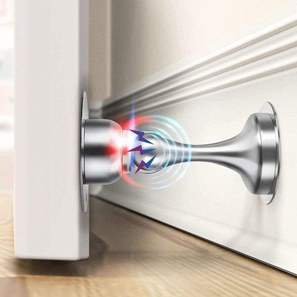 Magnetische deurstoppers für Bodenplatten - selbstklebend - deurstopper für Boden und Terrasse - robuste metallene Wandmontage - Außentürhalter...