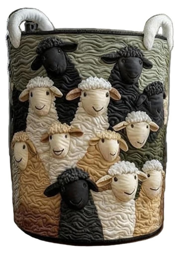 Gesteppter Wäschekorb, geblümter Stoff, Aufbewahrungskorb mit Griffen, Boho-Kleiderkorb für Wäsche, Kinderzimmer, Schlafzimmer, Kleidung, Spiel...