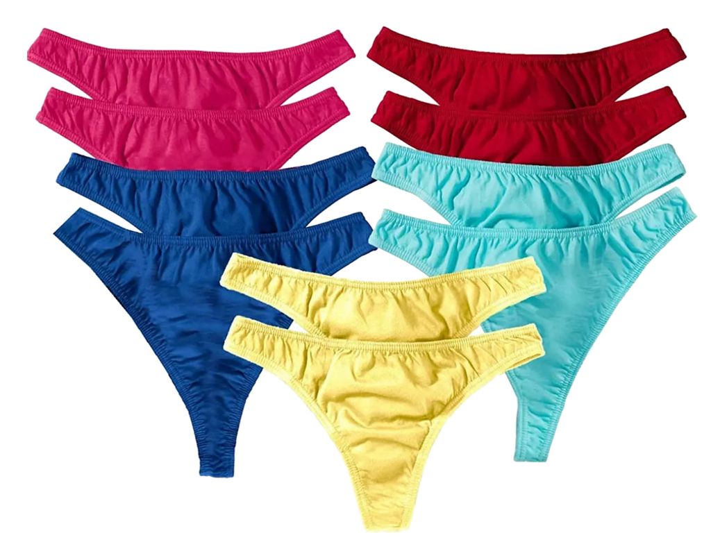 10er-Pack Damen-String Lisa Damenslips aus Baumwolle Unterhosen Gr. 32/34