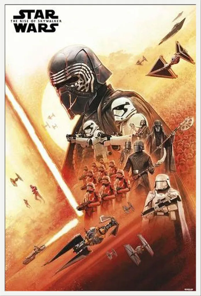 Cadre Photo Star Wars 61x91,5 cm Blanc : Affiche Épisode 9 Prête