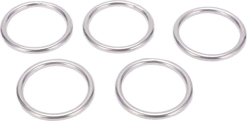 5 O-Ring Acciaio Inox 304 4x35mm - Anelli Tondi Professionali Nautica e Yoga