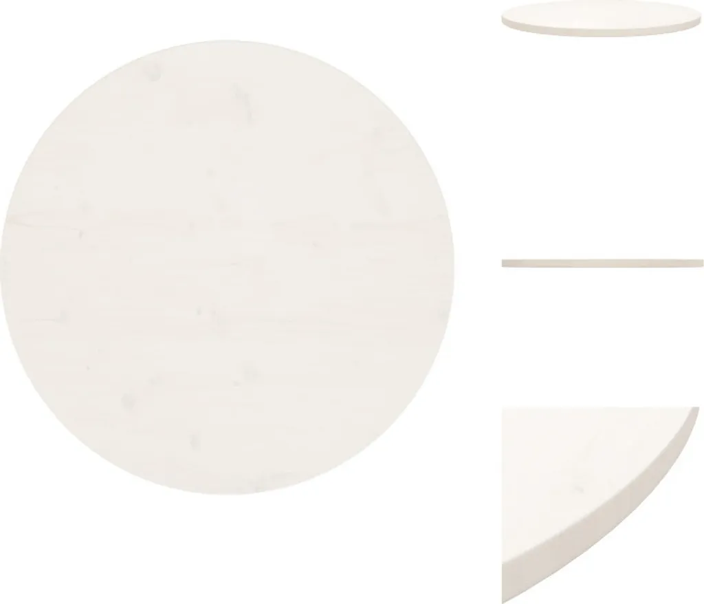 Piano Tavolo Bianco 70 cm Legno di Pino Massiccio vidaXL - Offerta