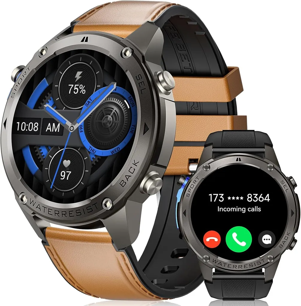 Smartwatch Uomo Impermeabile 5ATM - Display AMOLED e Chiamate
