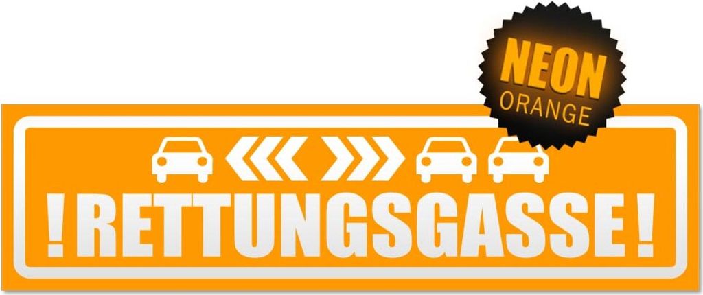 Rettungsgasse mit Autos invertiert Magnetschild Schild magnetisch