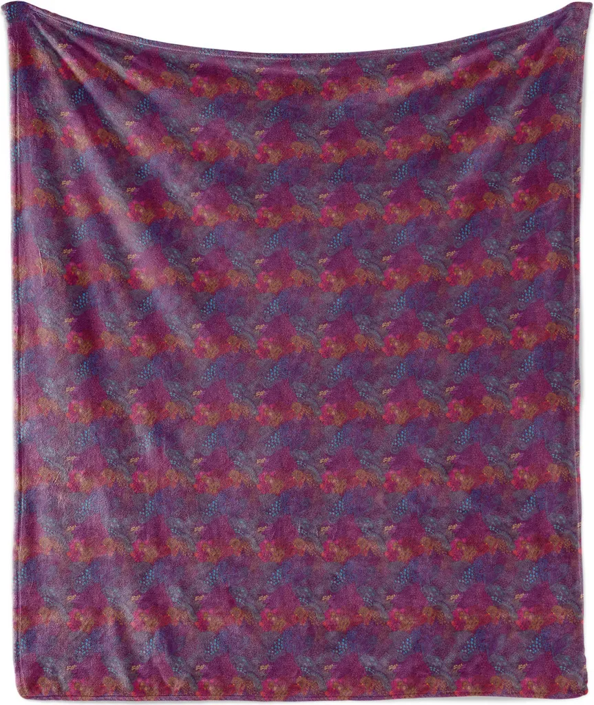 Coperta Boho ABAKUHAUS 175x230 cm | Morbido Pile Flanella Botanico