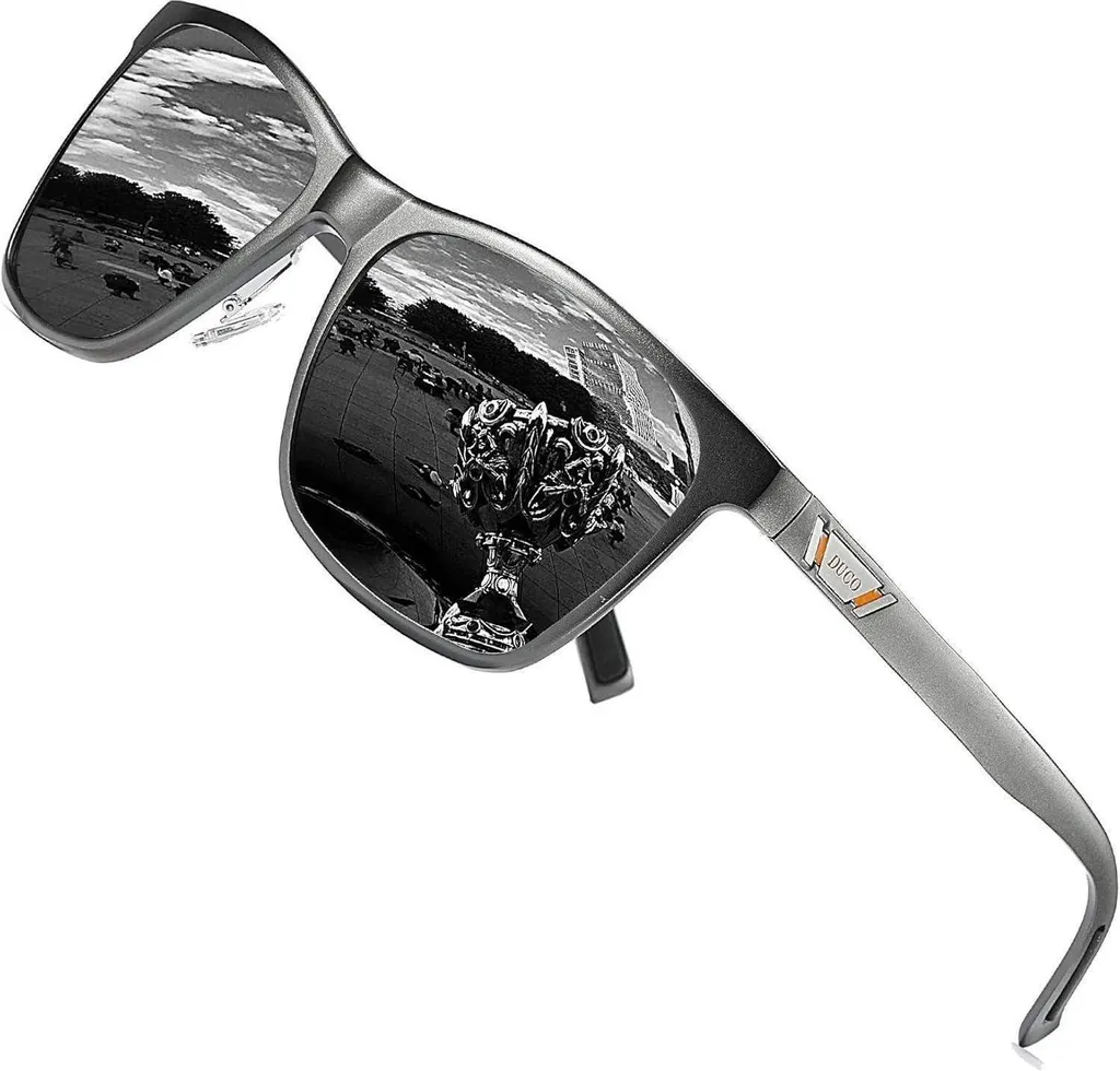 Lunettes de soleil polarisées hommes UV400 avec monture rétro en Al-Mg