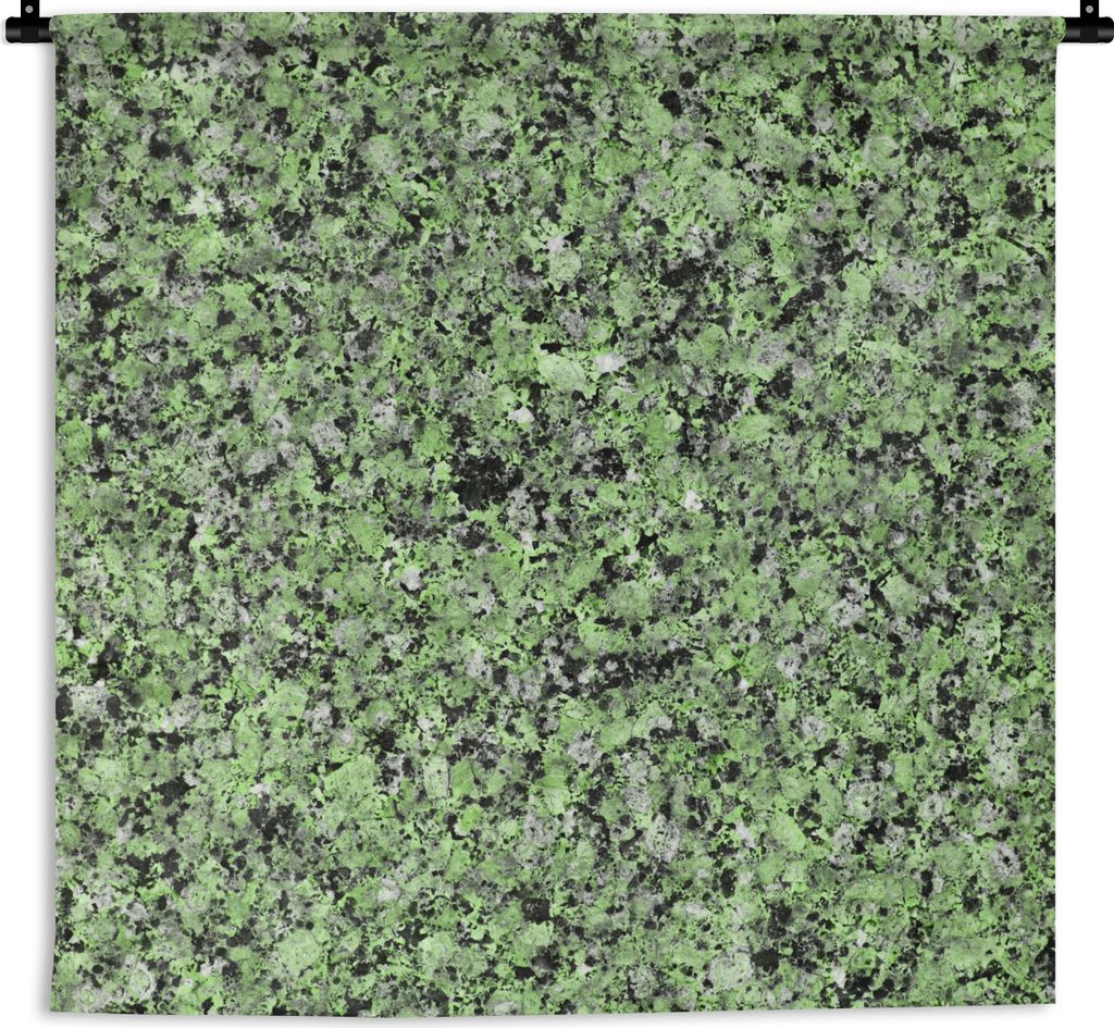 MuchoWow Wandteppich Wandbehang Stein - Grün - Granit - Schwarz 120x120 cm Tapisserie Dekoration Wandtuch - Modern - Baumwollgewebe