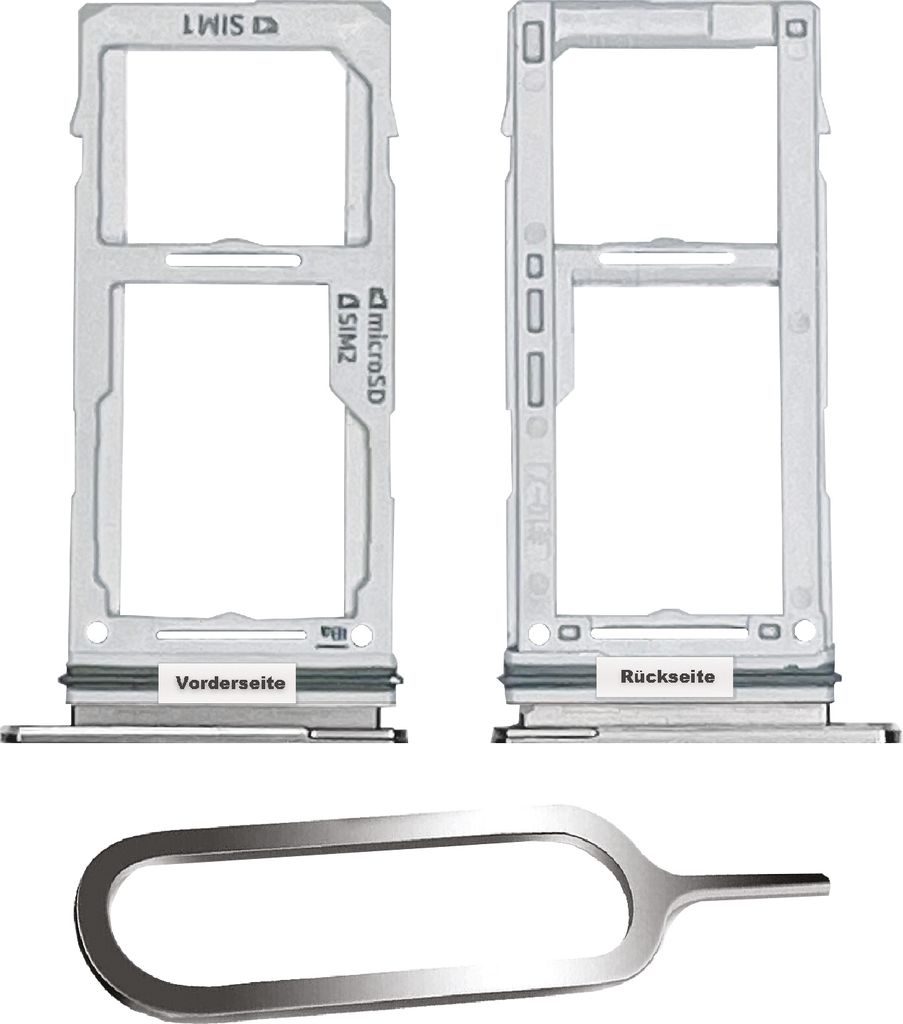 samsung galaxy s10 / plus sim karten halter tray adapter fach stecker slot + nadel dual prism weiss weiß