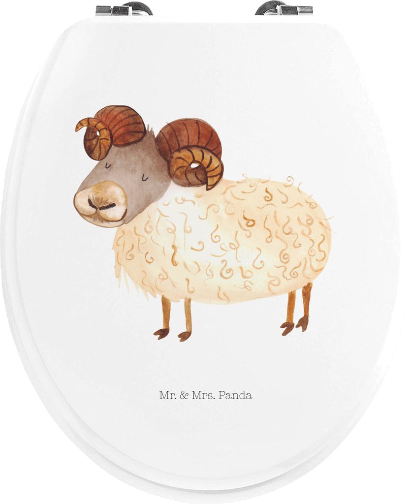 Mr. & Mrs. Panda klo deckel Sternzeichen Widder - Weiß - Geschenk, Klo-Deckel, WC-Sitz, Geburtstag April, Schafbock, WC, Bock, März, Sitz, Toilet...