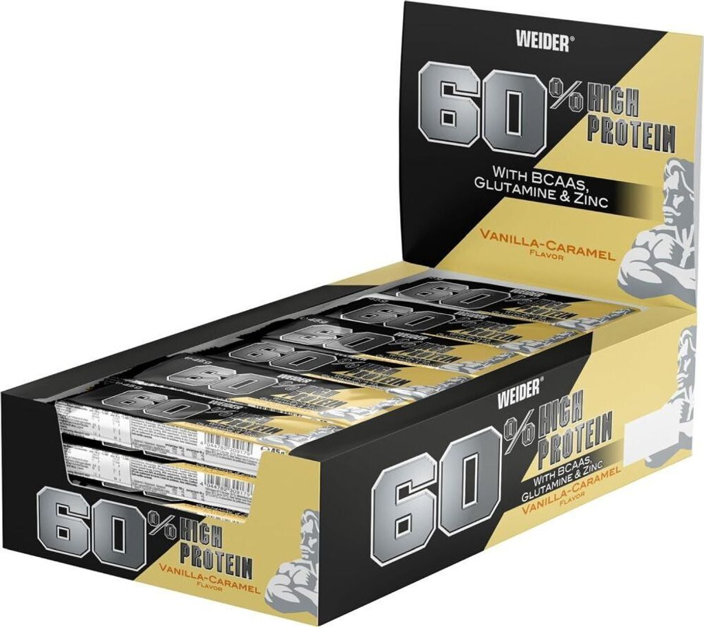 Weider Proteïne Repen, 60% eiwitgehalte, 24 repen van 45 Productafbeelding 