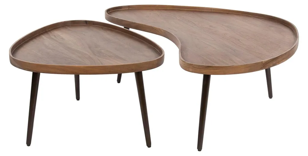 Grande table basse de salon en bois d'acacia 103 cm pour grand espace