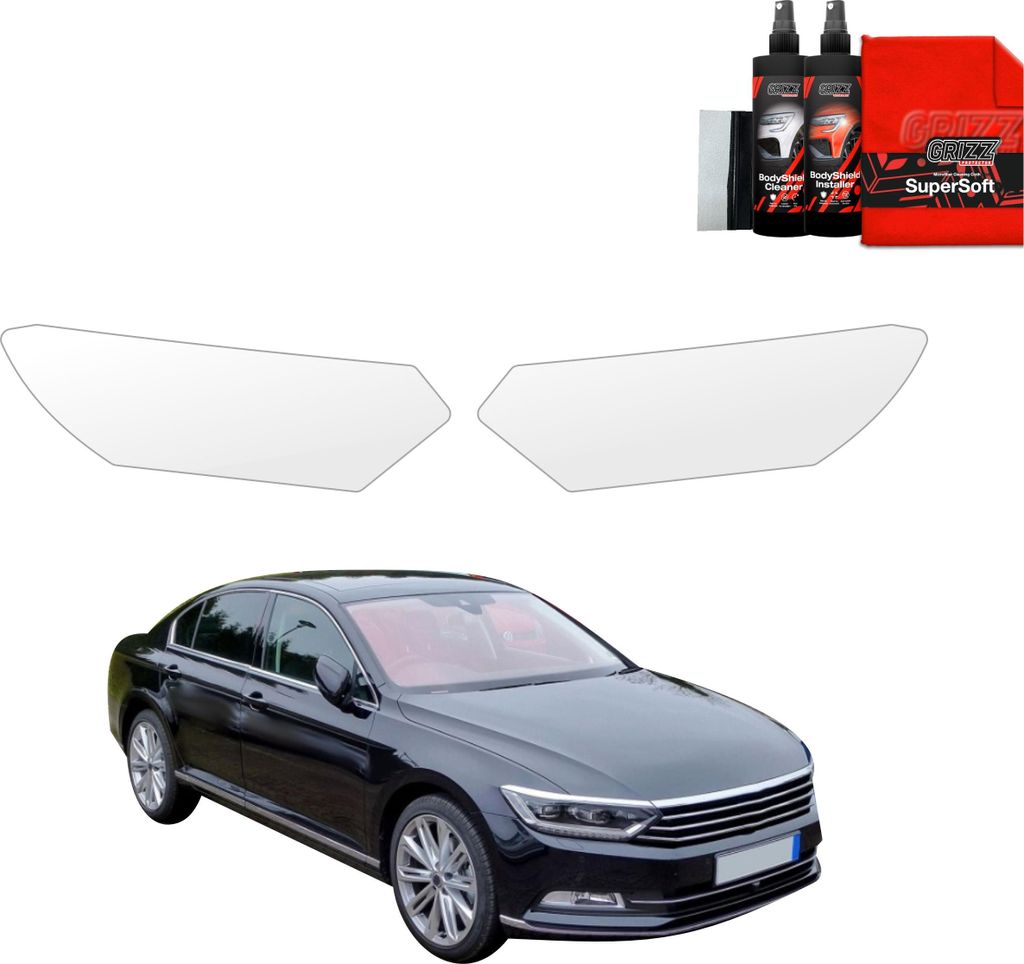 2in1 Schutzfolie für Scheinwerfer - Volkswagen Passat B8 Sedan (2014-2022) Grizz Protector