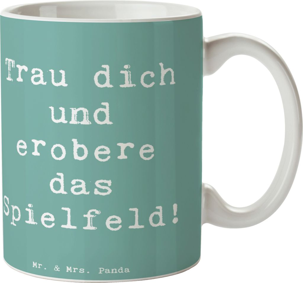 Mr. & Mrs. Panda Becher Spruch Neue Sportart Mut - Meeresbrise - Geschenk, Teetasse, Tasse, Trost, Kaffeetasse, Pott, Leidenschaft, Motivation, Kaf...