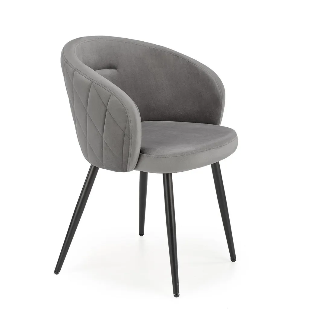 Sedia K430 Halmar Velvet Grigio | Eleganza Industrial per Living