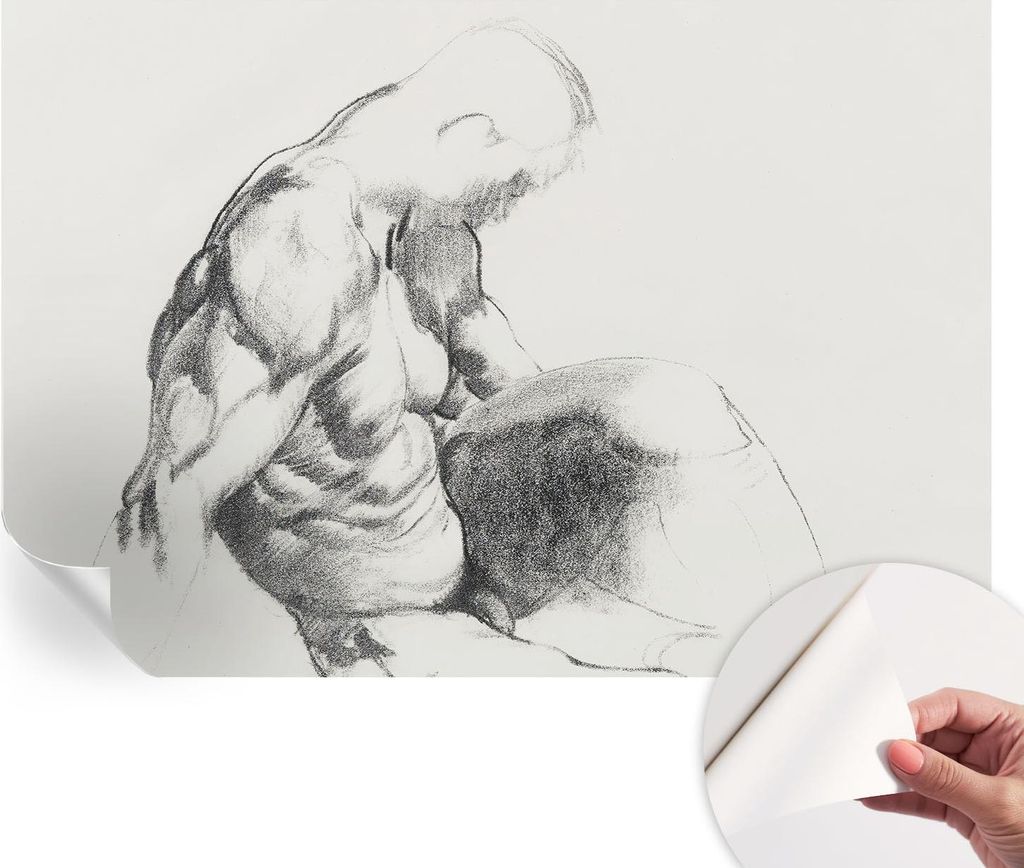 Selbstklebende Wandtapete - Dekorative Tapete für Wohnzimmer - Klebefolie für Wandbilder - Tapetenfolie für Wanddekoration - 152x104 cm - Skizze...