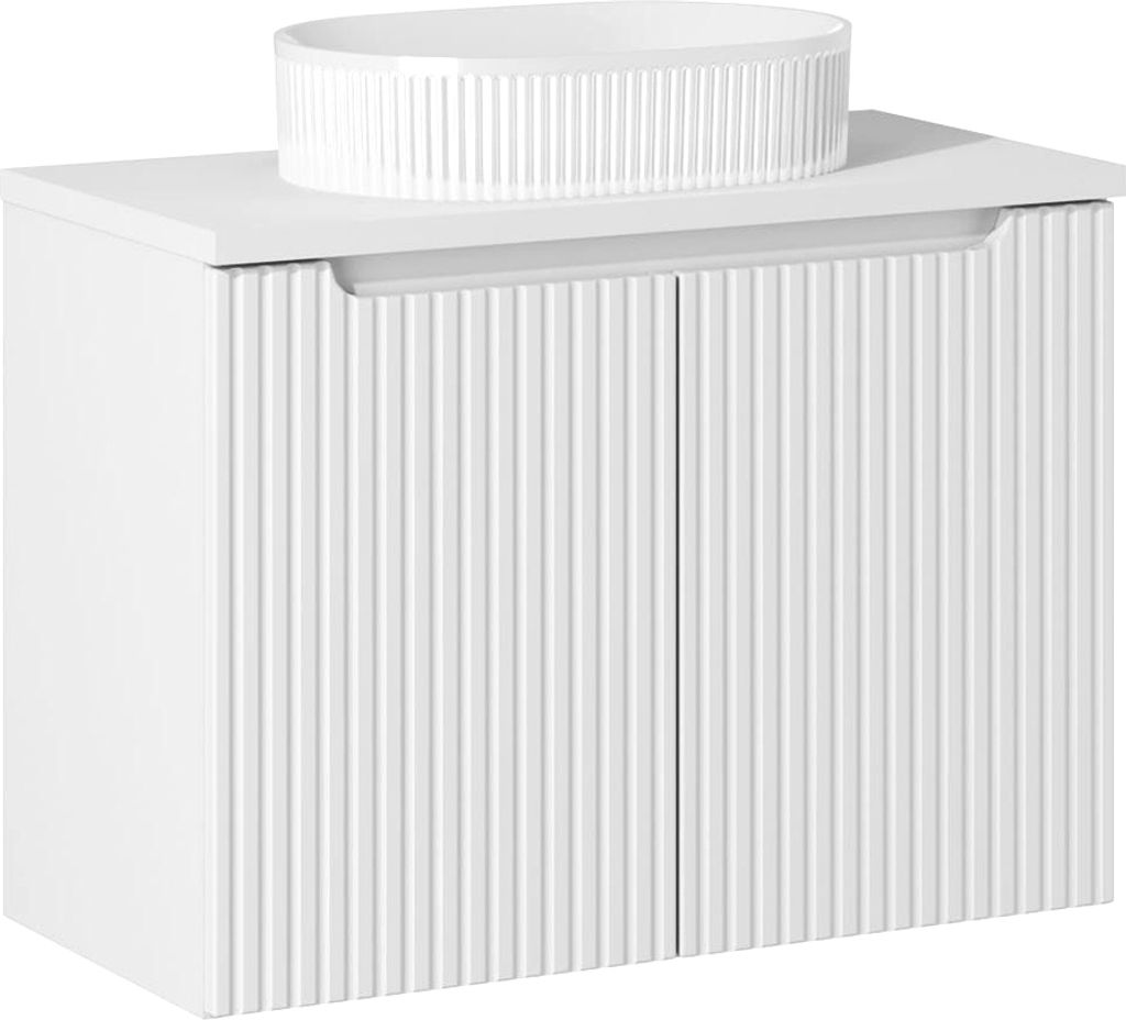 Waschtisch 80cm mit Keramikwaschbecken, weiß, NEWPORT-56-WHITE