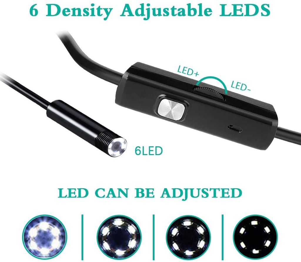 8mm Endoskop 6 LED Schlange USB Inspektionskamera 3.5-5m Kabel Für PC Android 