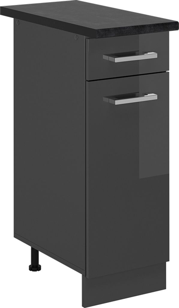 Küchenunterschrank Vicco R-Line Anthrazit Hochglanz 30 cm , AP Anthrazit, Model 53628