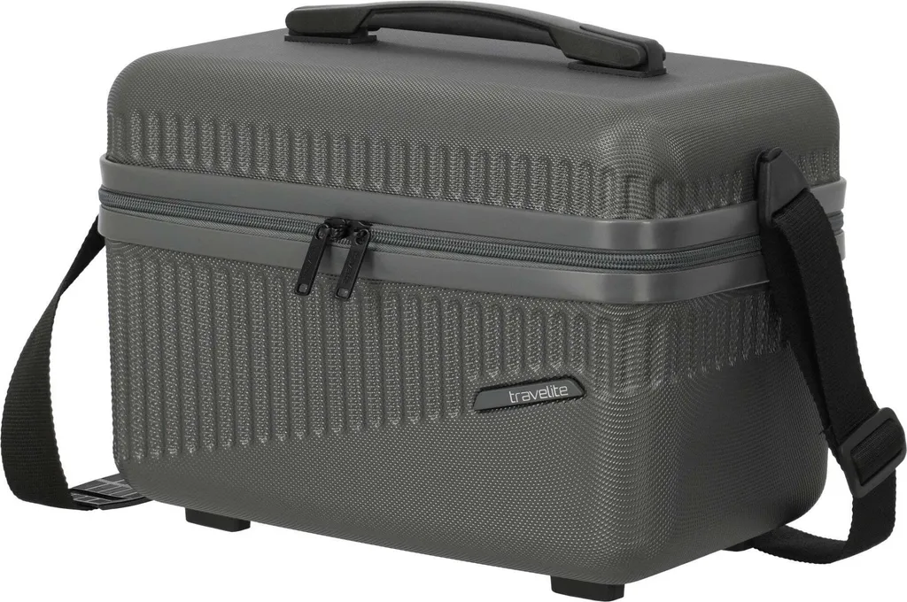 Travelite Bali Beautycase Anthracite - Trousse de Maquillage Rigide