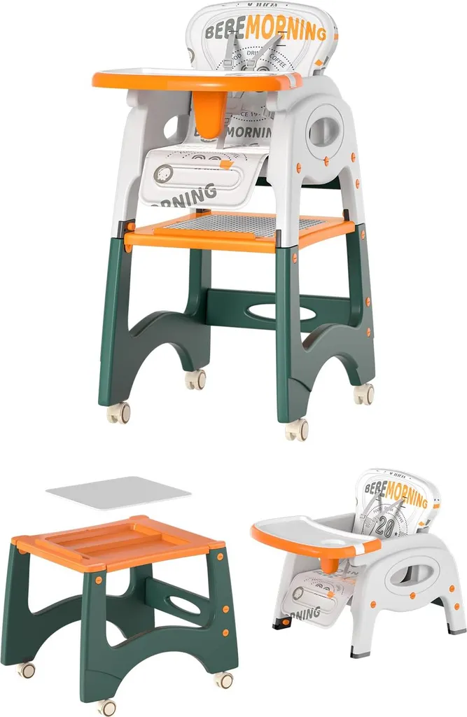 Chaise haute combinée pour bébé idéale pour les repas et jeux en famille