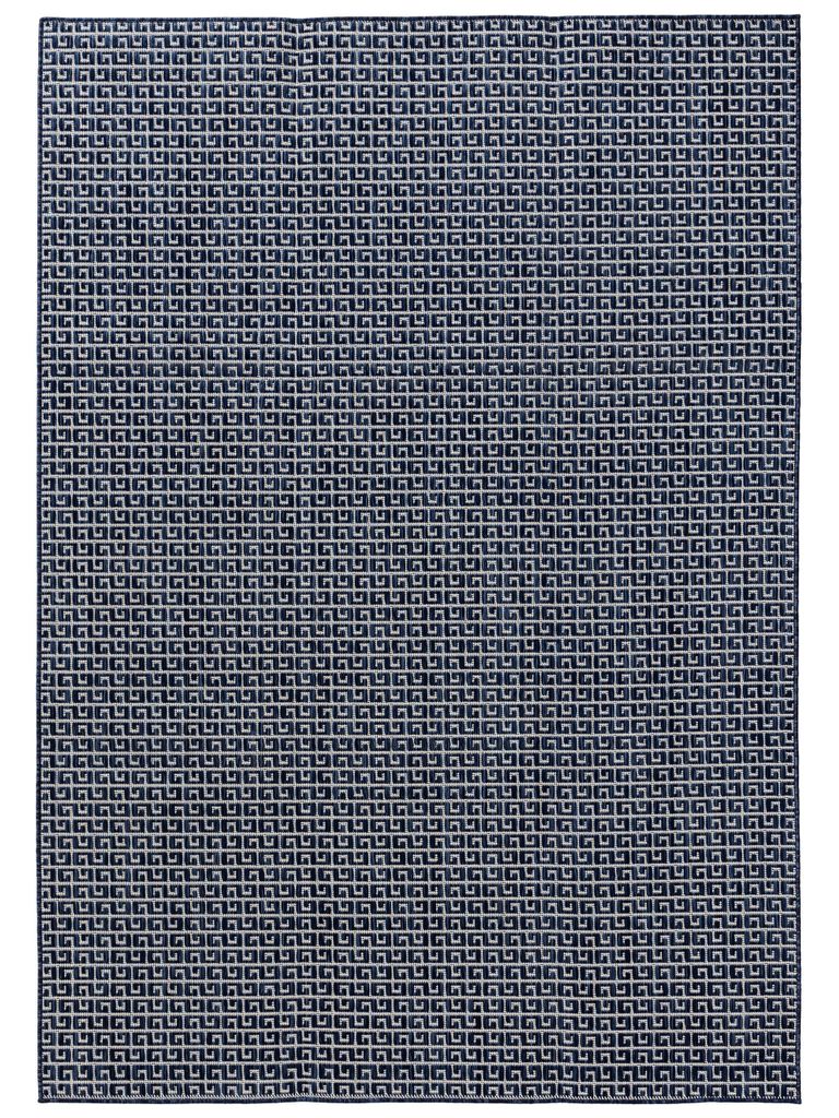 In- & Outdoor-Teppich Lou Blau 140x200 cm Wohnzimmer Rechteckig Muster Modern Kurzflor benuta Skandinavisch