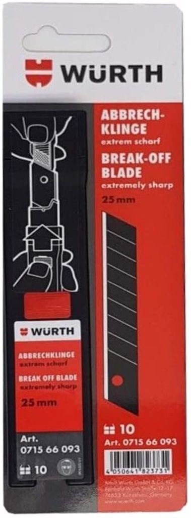 Würth 25mm odlamovací čepel 10 kusů extrémně ostré náhradní Obrázek produktu 