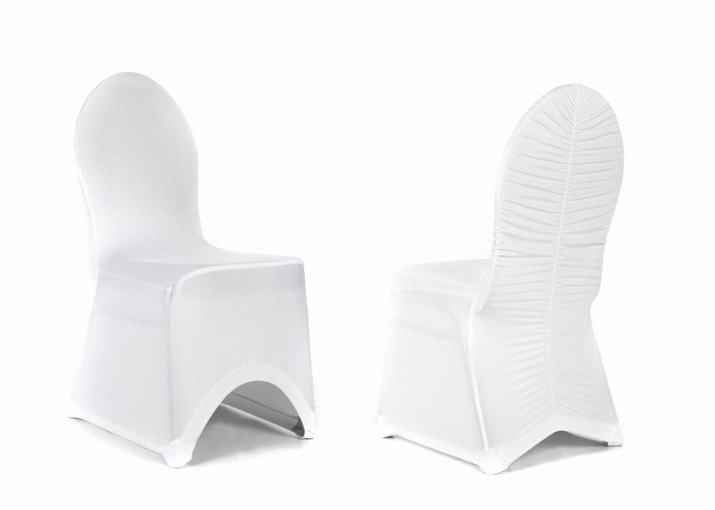 TexDeko Stretch Stuhlhusse Modell Madrid II mit Rückenraffung - Weiß