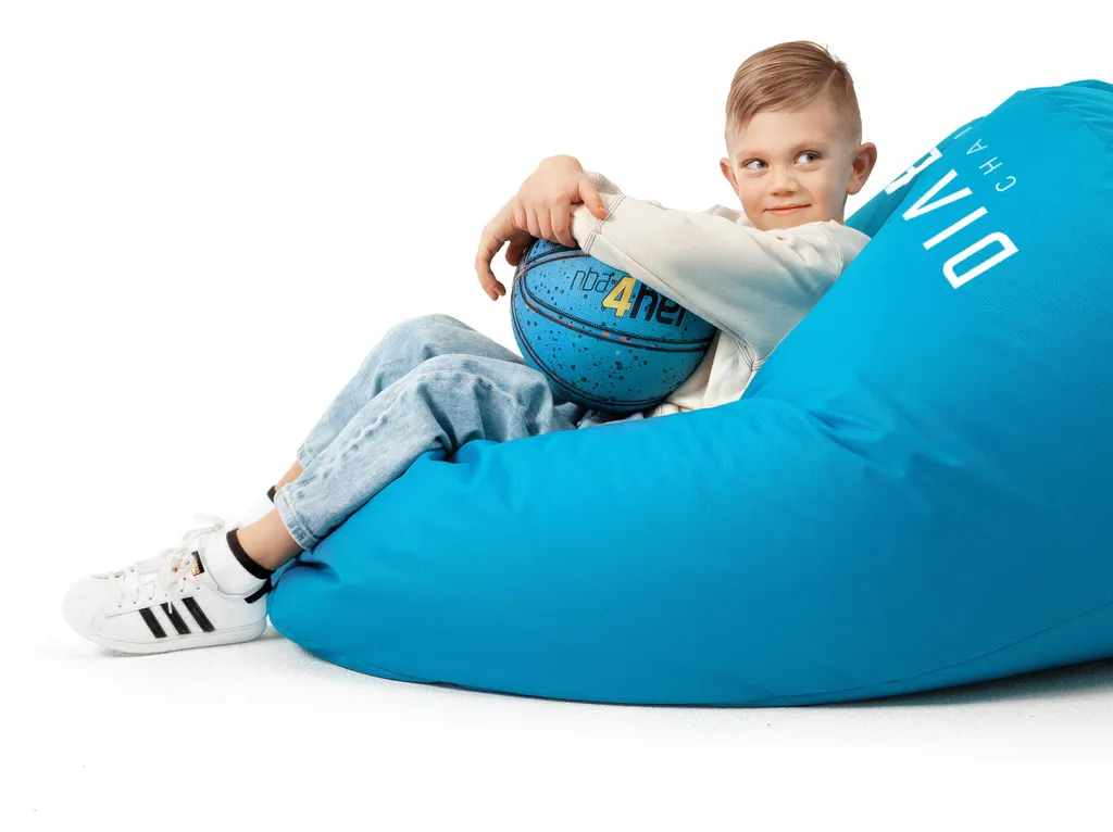 Fauteuil Pouf de Jeu pour Chambre Enfant - Siège Poire Bleu Rembourré