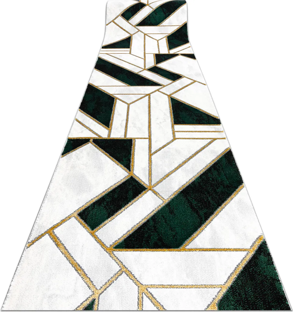 Chemin de table EMERALD 1015 glamour marbre vert bouteille et or 70x110 cm