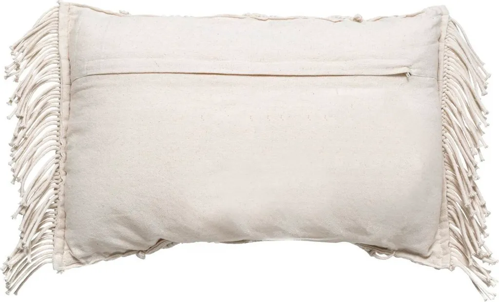 Coussin Rectangulaire Macramé Style Bohème 30x50 cm Finition Franges